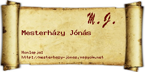 Mesterházy Jónás névjegykártya